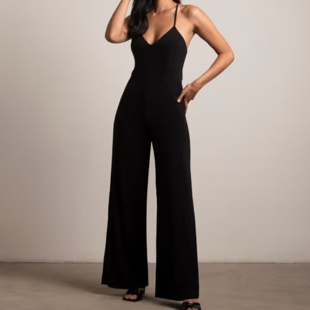 Tobi Late Night Wide Leg Black Jumpsuit